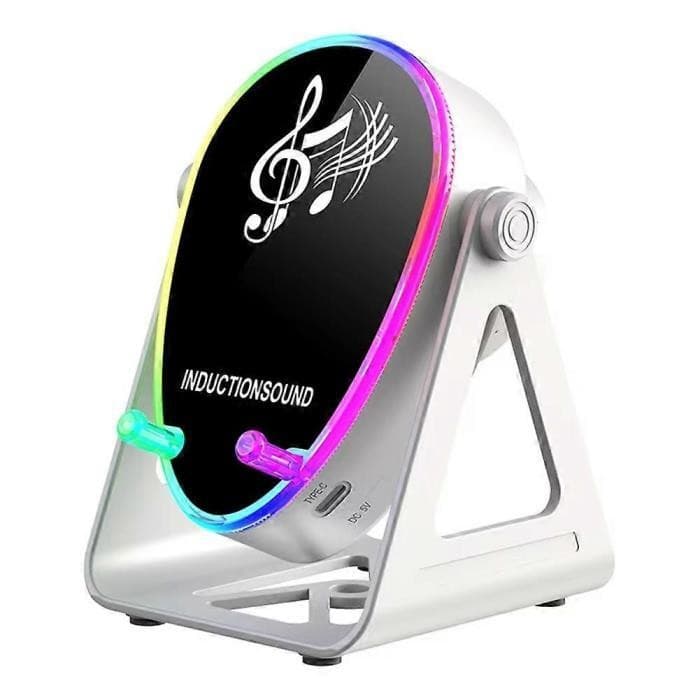 SUPPORTO CON RICARICA WIRELESS + CASSA BLUETOOTH 2IN1 BIANCO