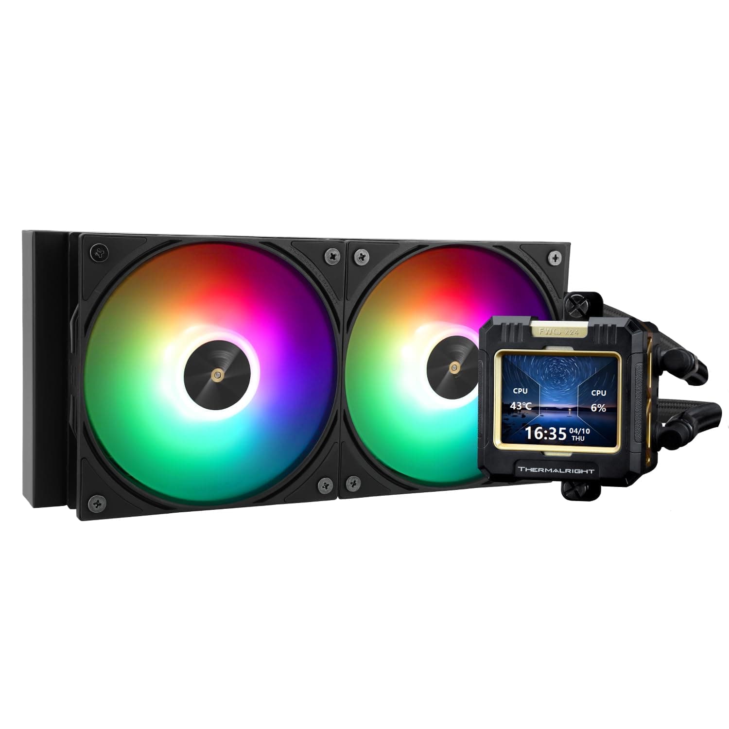 Thermalright FW 240 ARGB Liquid Cooler CPU con 2 ventole PWM, schermo LCD
