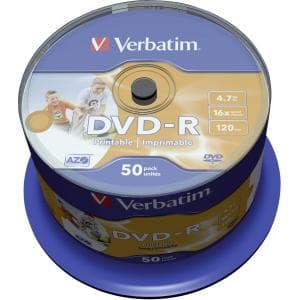 50 DVD-R Verbatim PRINTABLE STAMPABILI 4,7GB 16x
