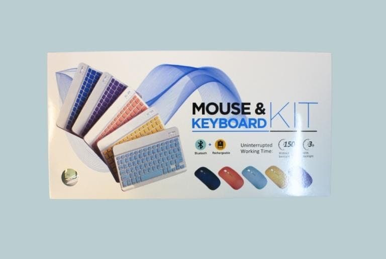 KIT MINI TASTIERA E MOUSE BLUETOOTH WIRELESS BT028 BIANCO
