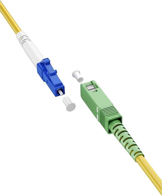 Cavo fibra ottica, monomodale Simplex/SC APC (8°) maschio a LC-UPC (8°) maschio