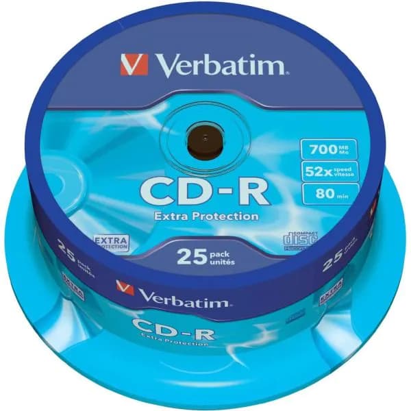 100 CD-R Verbatim Extra Protection 700MB 52X 80