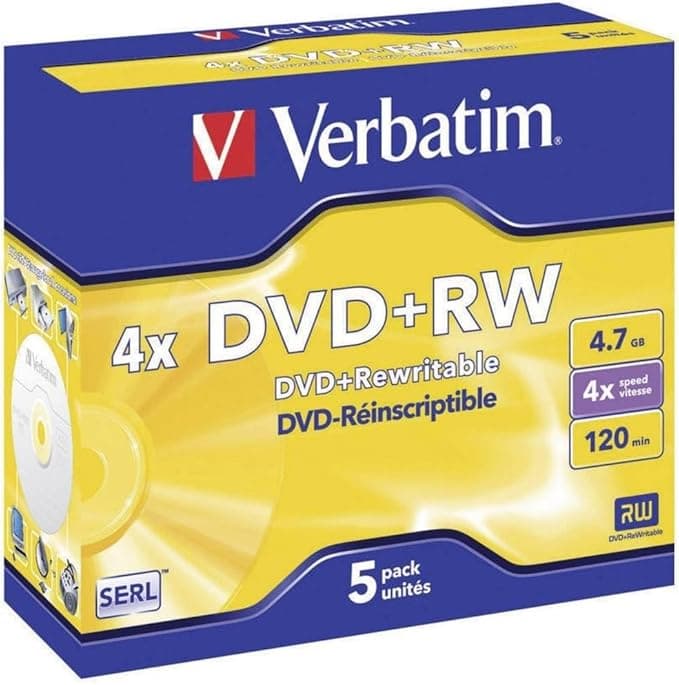 10 DVD+RW Matt Silver 4,7GB Riscrivibili