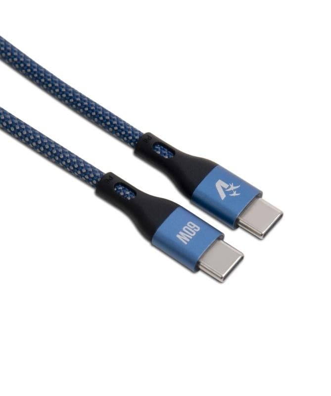 CAVO USB TYPE-C A TYPE-C IN NYLON 1.2MT 60W (CS-NCC12BL) BLU — immagine 1 di 1
