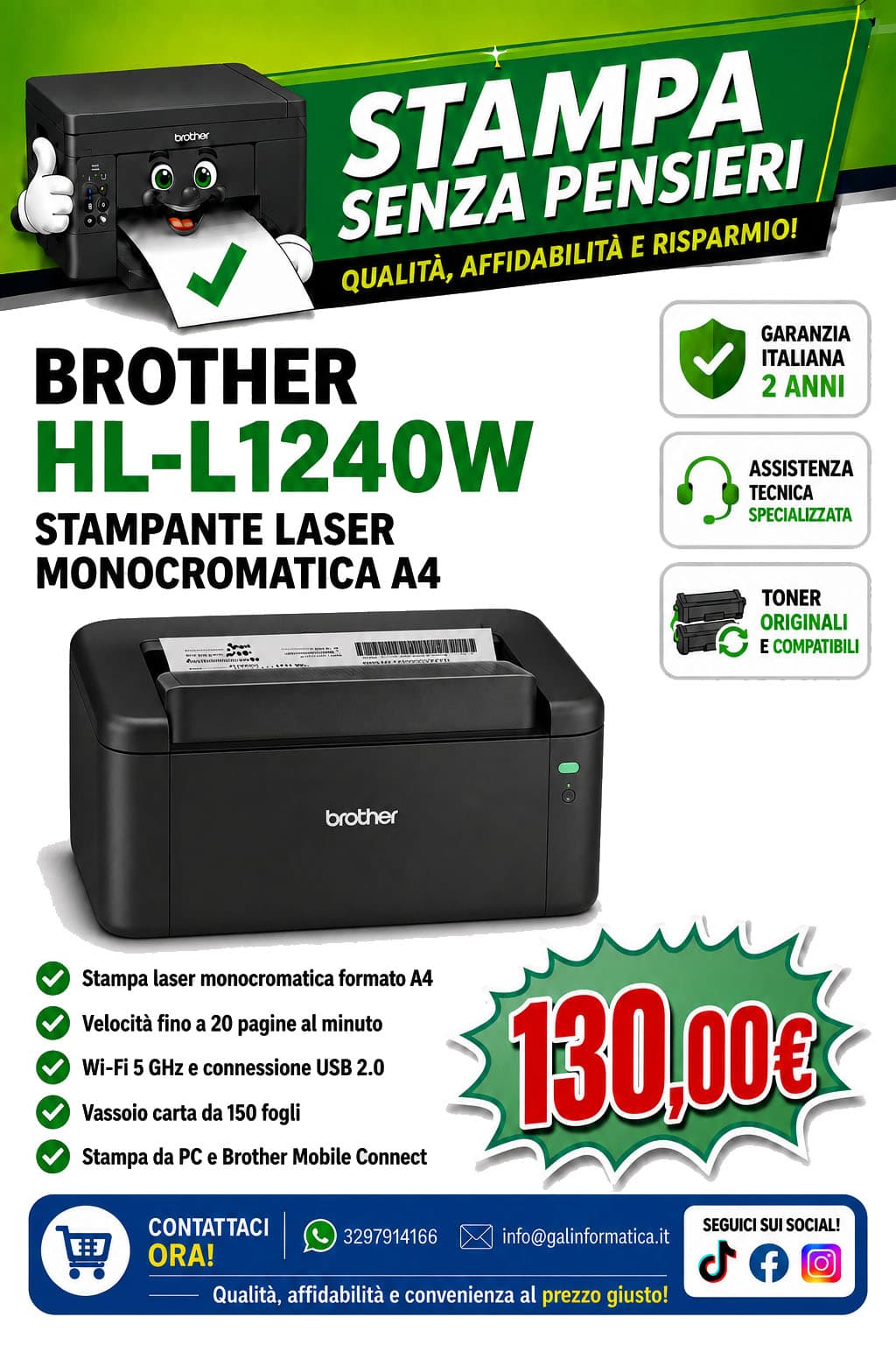 Stampante BROTHER L1240W