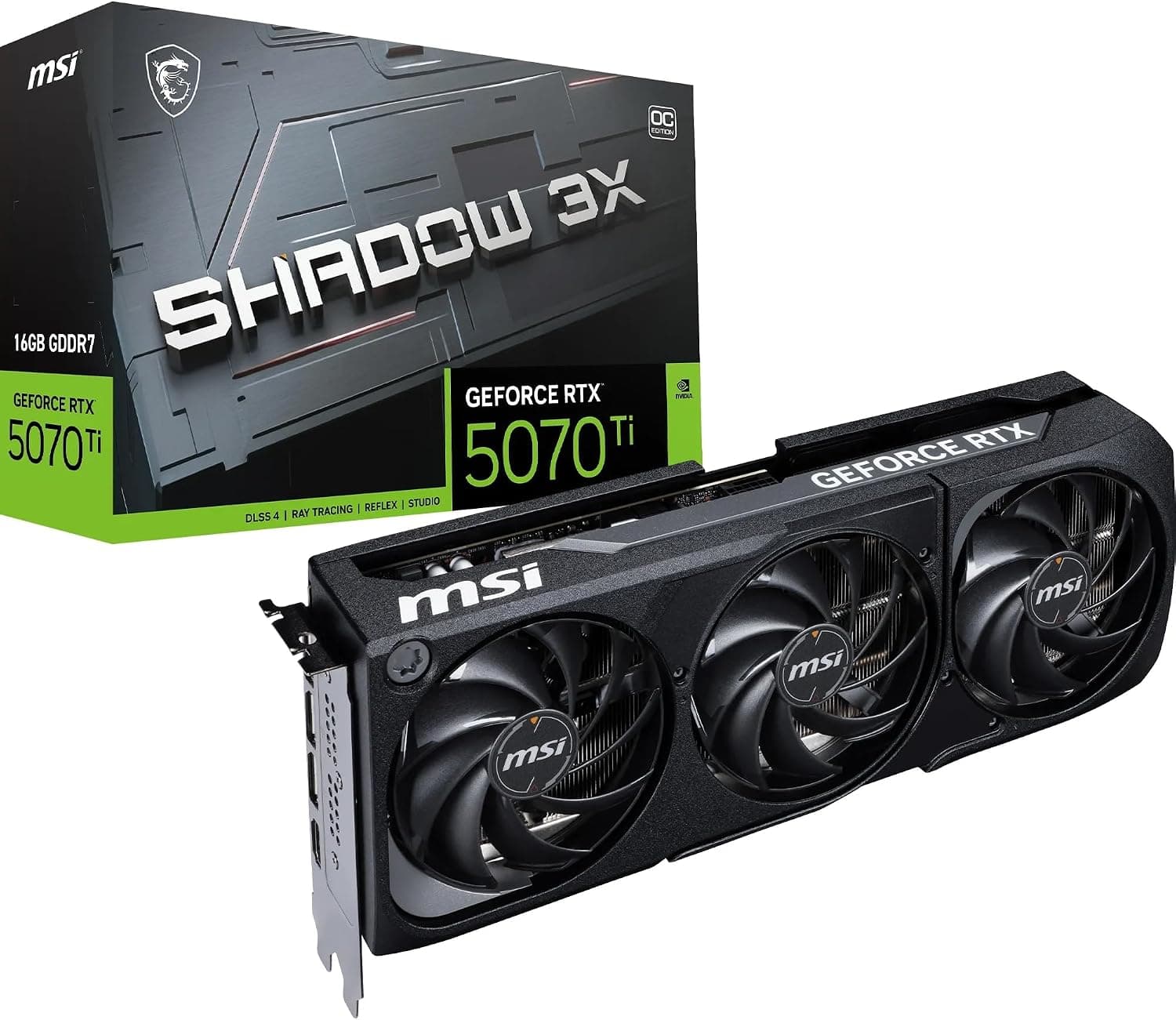 MSI GeForce RTX 5070 Ti 16G SHADOW 3X OC – 16 GB GDDR7 — immagine 1 di 6